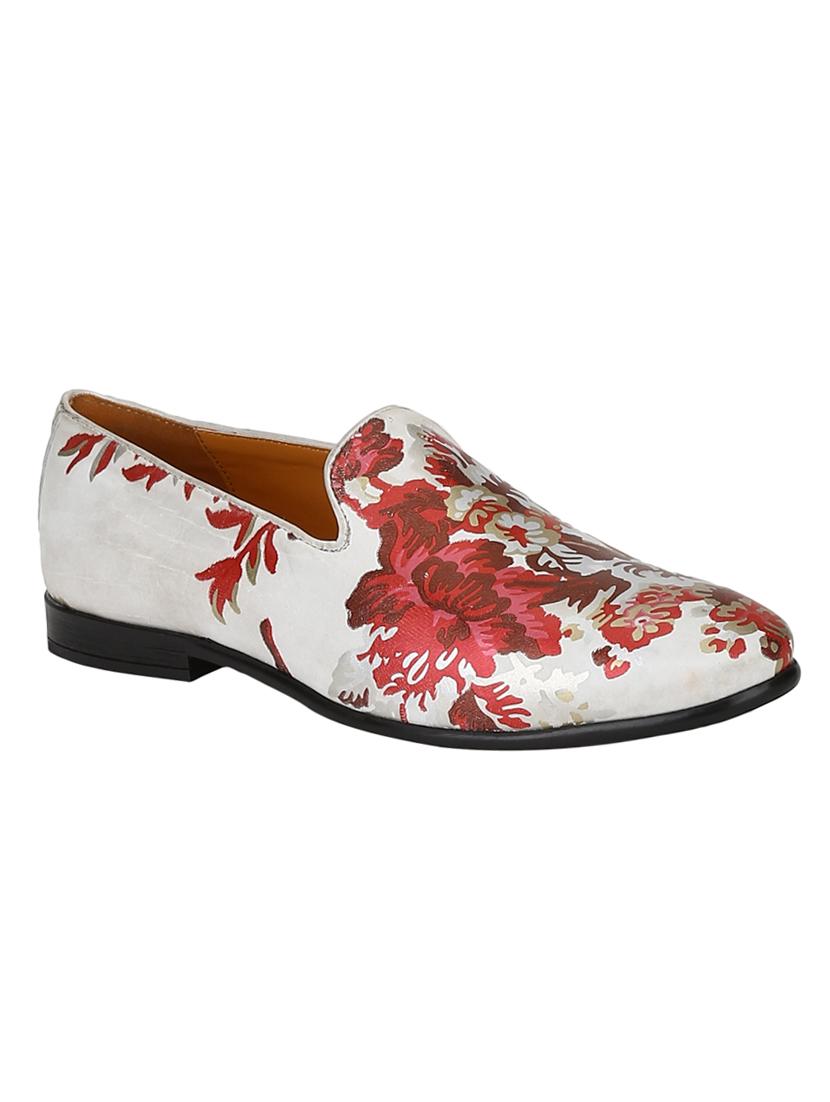 white leather slip on loafers - 17683647 - Zoom Image - 1