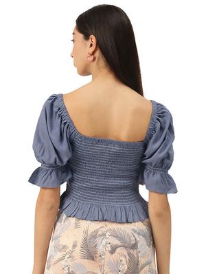 puff sleeves smocked top - 17684540 - Standard Image - 3