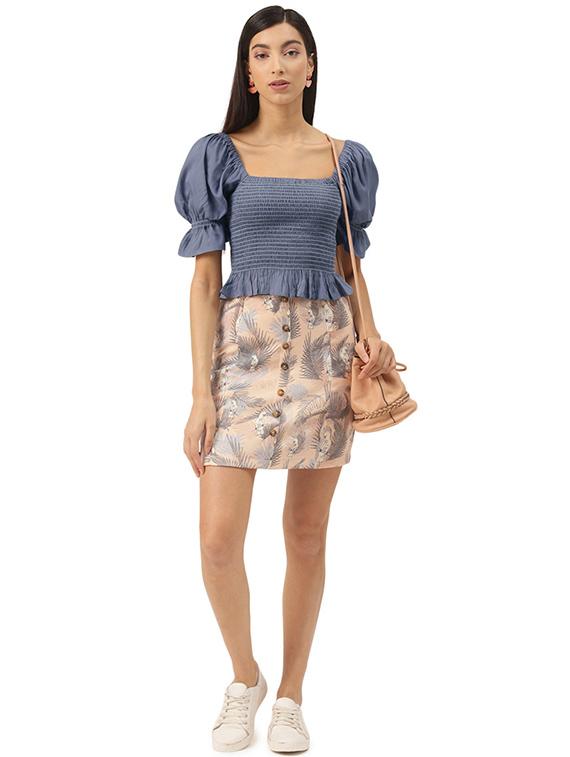 puff sleeves smocked top - 17684540 - Zoom Image - 4