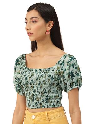 puff sleeves floral top - 17684543 - Standard Image - 2