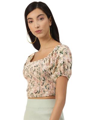puff sleeves floral top - 17684545 - Standard Image - 2
