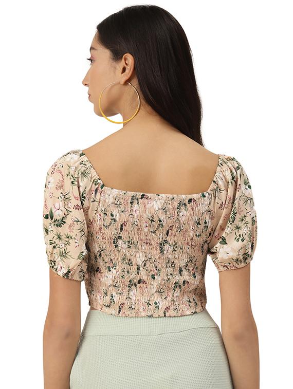 puff sleeves floral top - 17684545 - Zoom Image - 3
