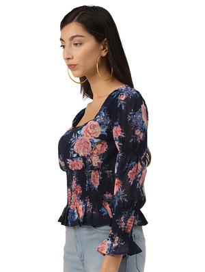 square neck floral top - 17684547 - Standard Image - 2