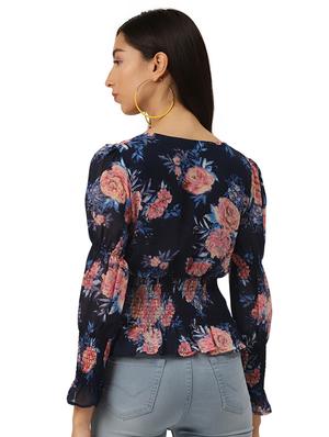 square neck floral top - 17684547 - Standard Image - 3