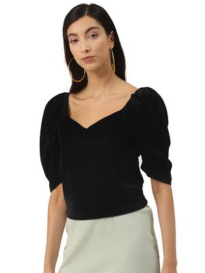sweetheart neck solid top - 17684548 - Standard Image - 2