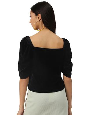 sweetheart neck solid top - 17684548 - Standard Image - 3