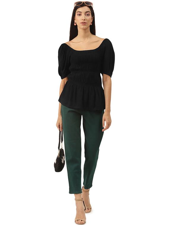 smock detail boat neck top - 17684550 - Zoom Image - 4