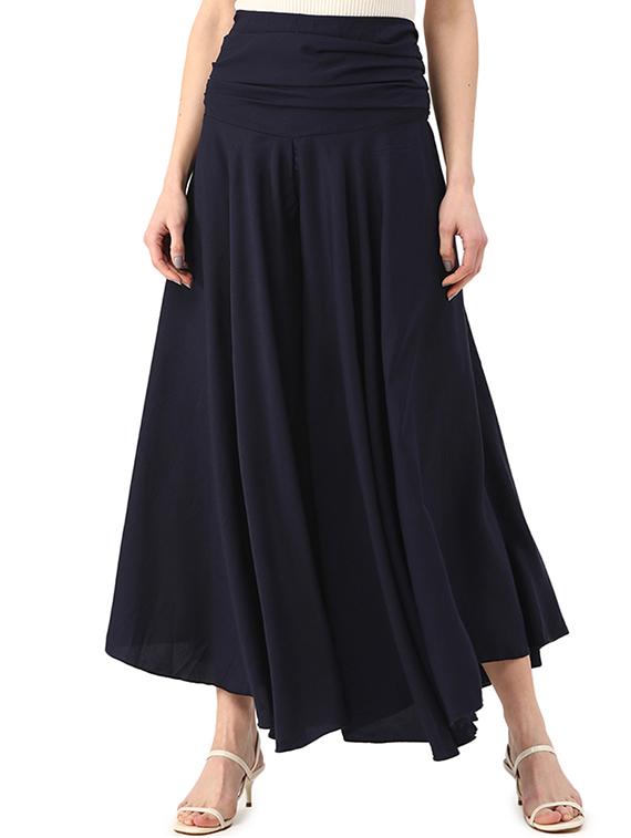 navy blue polyester palazzos - 17684742 - Zoom Image - 1