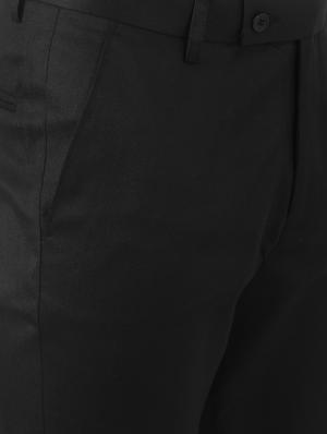 black solid flat front trousers formal trouser - 17684817 - Standard Image - 5