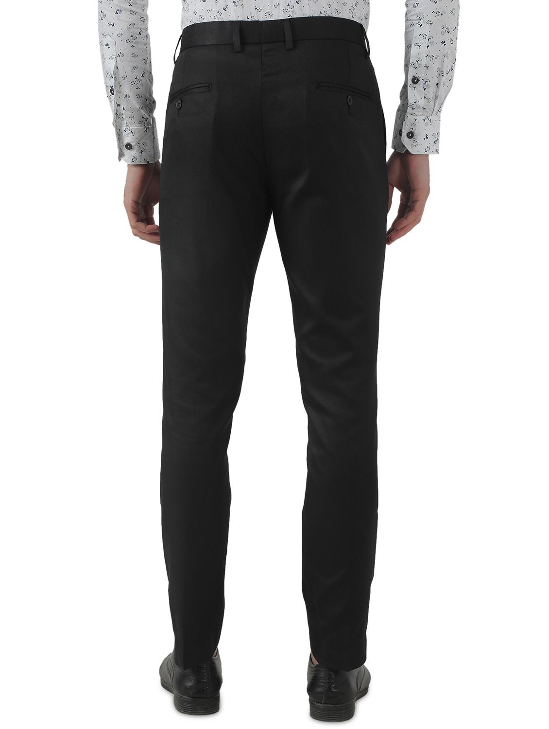 black solid flat front trousers formal trouser - 17684817 - Zoom Image - 3