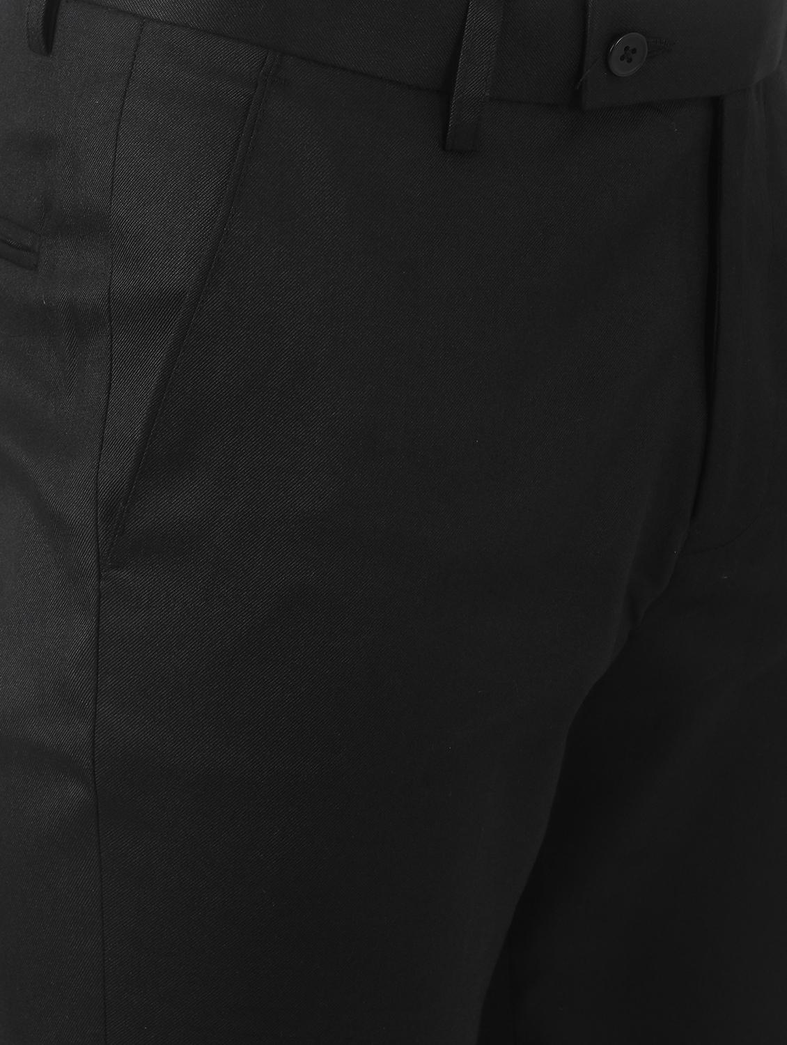 black solid flat front trousers formal trouser - 17684817 - Zoom Image - 5