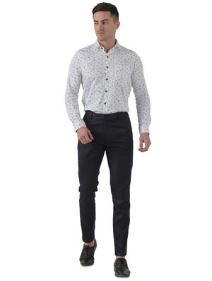 black solid flat front formal trouser - 17684820 - Standard Image - 4