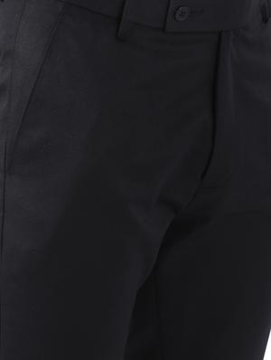 black solid flat front formal trouser - 17684820 - Standard Image - 5