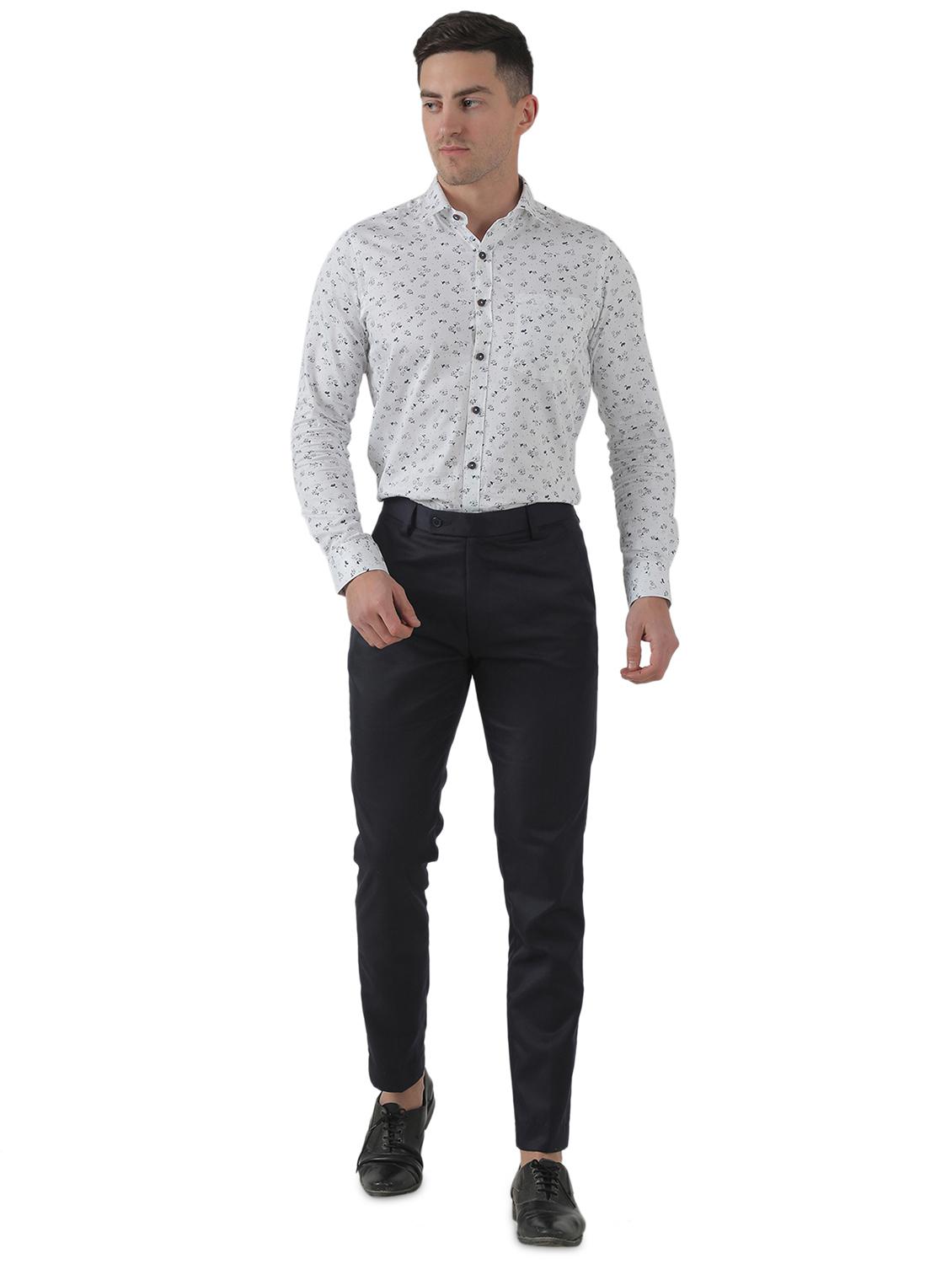 black solid flat front formal trouser - 17684820 - Zoom Image - 4