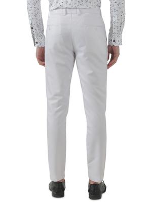 white solid flat front formal trouser - 17684821 - Standard Image - 3