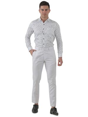 white solid flat front formal trouser - 17684821 - Standard Image - 4