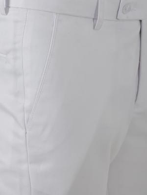 white solid flat front formal trouser - 17684821 - Standard Image - 5