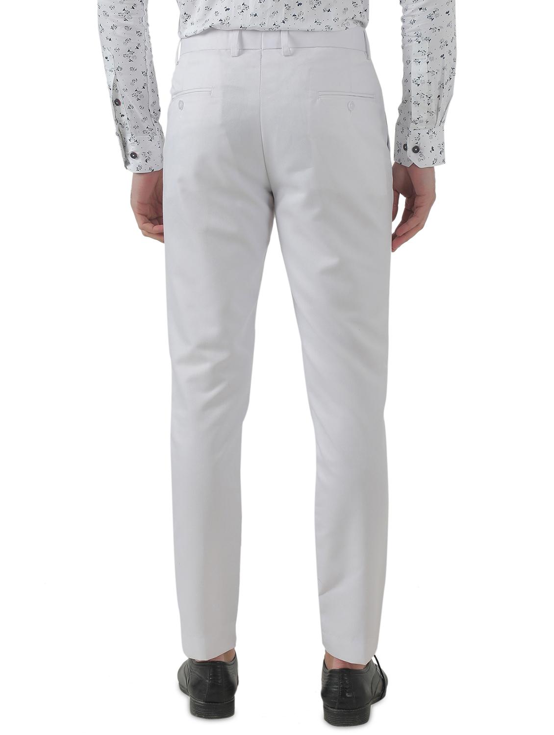 white solid flat front formal trouser - 17684821 - Zoom Image - 3