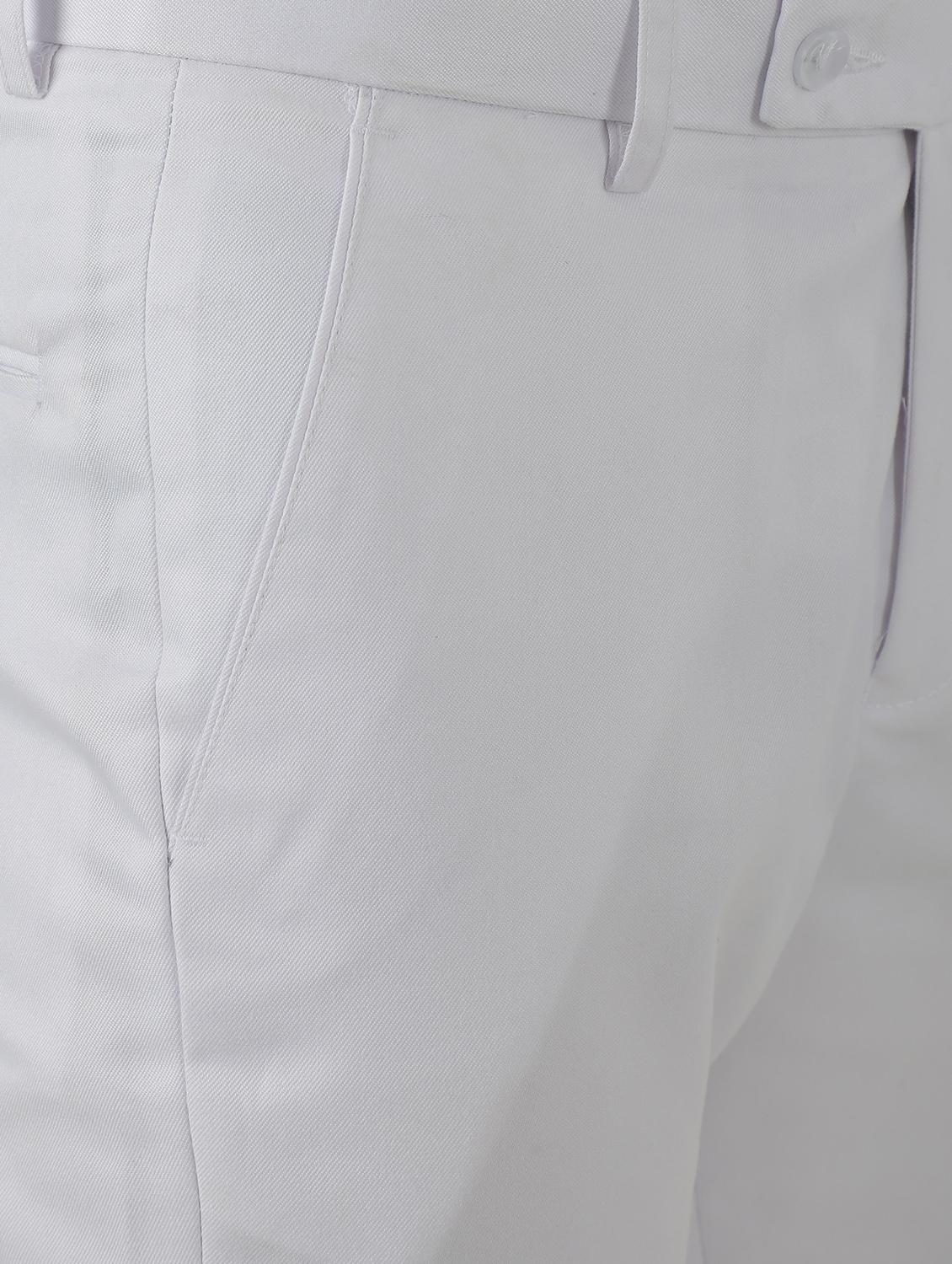 white solid flat front formal trouser - 17684821 - Zoom Image - 5