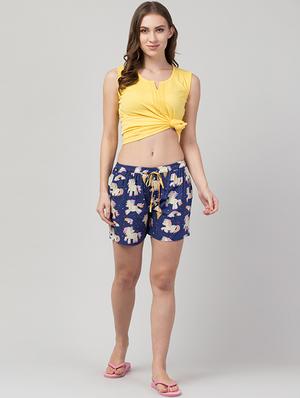 drawstring waist printed shorts - 17684828 - Standard Image - 4