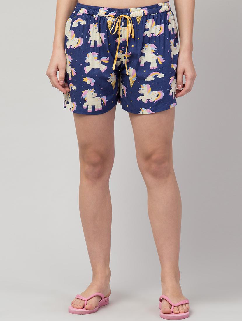 drawstring waist printed shorts - 17684828 - Zoom Image - 1