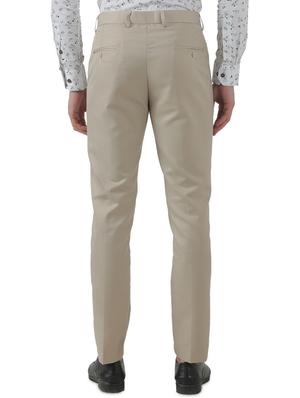 taupe solid flat front formal trouser - 17684833 - Standard Image - 3