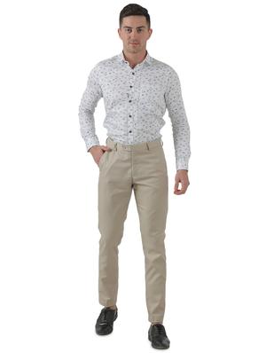 taupe solid flat front formal trouser - 17684833 - Standard Image - 4