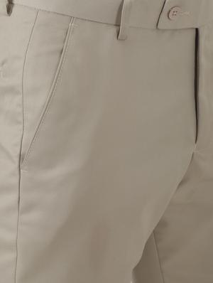 taupe solid flat front formal trouser - 17684833 - Standard Image - 5