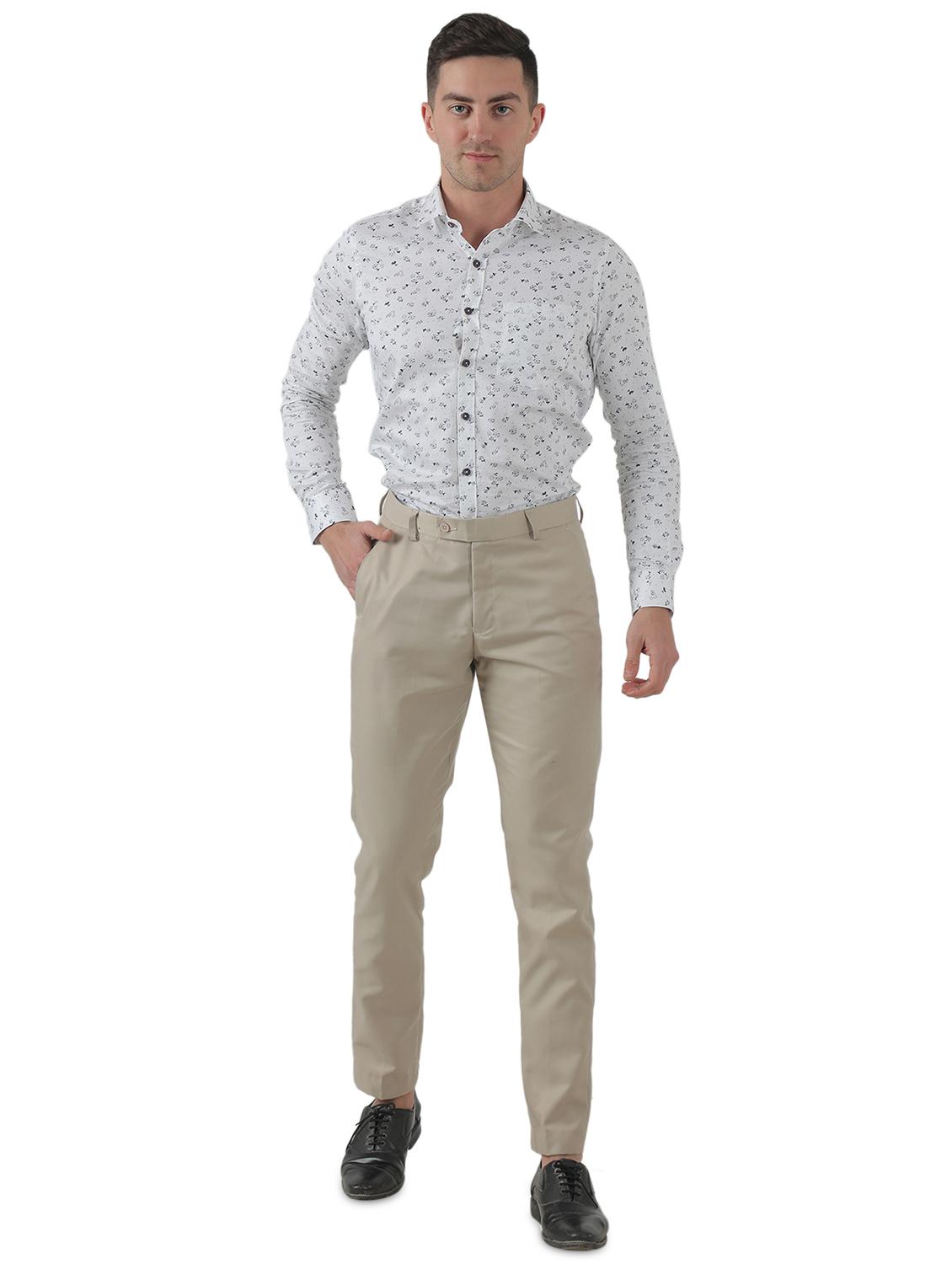 taupe solid flat front formal trouser - 17684833 - Zoom Image - 4