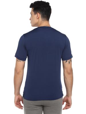 navy blue solid sports t-shirt - 17684851 - Standard Image - 3