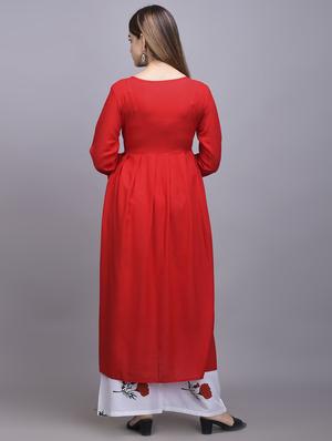 solid flared kurta - 17684887 - Standard Image - 4