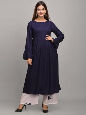 solid flared kurta - 17684891 - Standard Image - 3