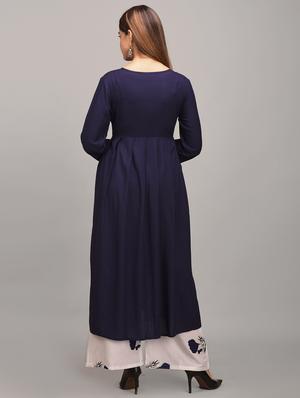 solid flared kurta - 17684891 - Standard Image - 4