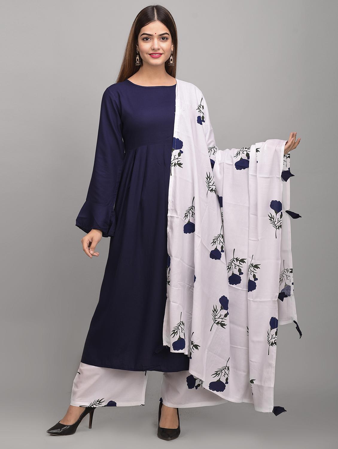 solid flared kurta - 17684891 - Zoom Image - 1