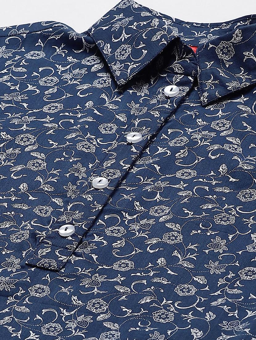 shirt collar floral a line top - 17685066 - Zoom Image - 5