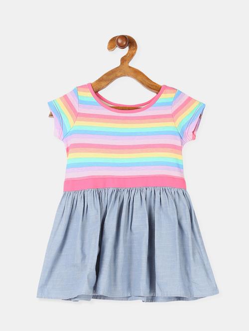 multi colored cotton frock - 17685100 - Standard Image - 1