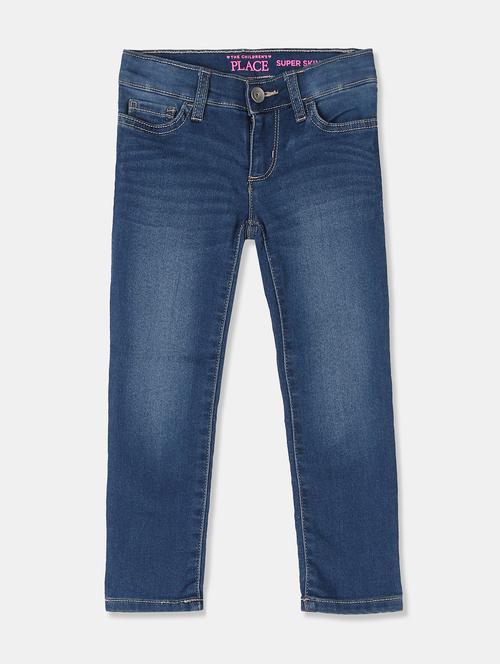 blue cotton blend washed jean - 17685239 - Standard Image - 1