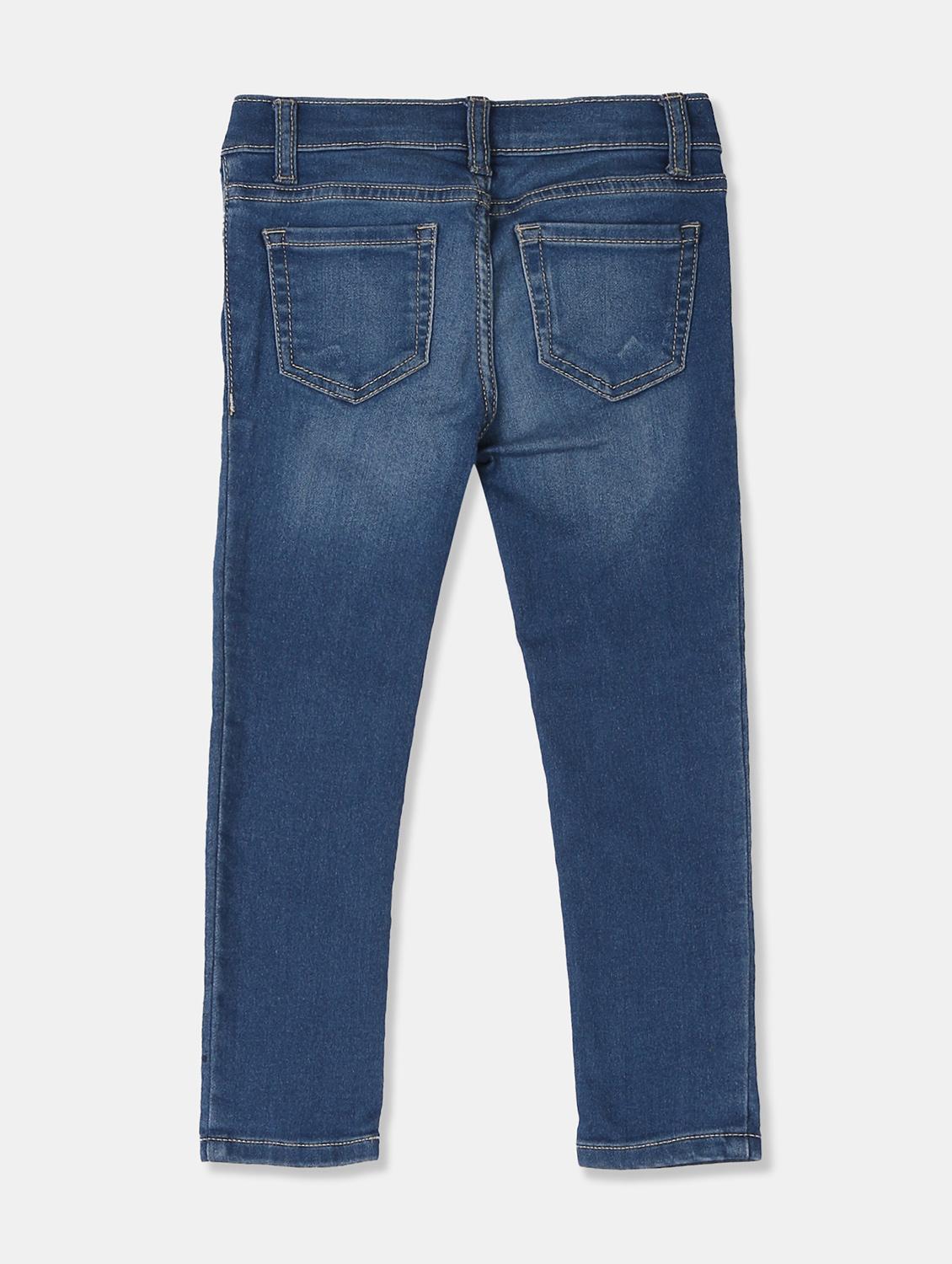blue cotton blend washed jean - 17685239 - Zoom Image - 2