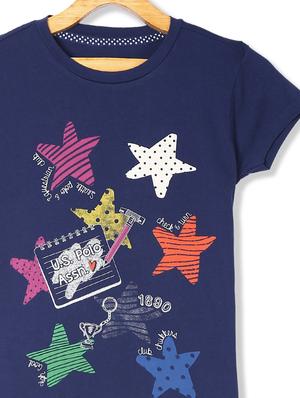 blue cotton graphic tee - 17685956 - Standard Image - 3