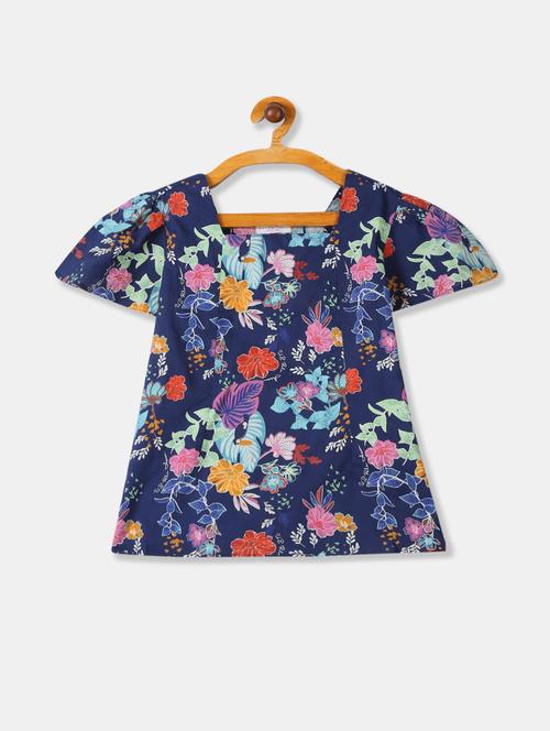 blue cotton floral top - 17686032 - Standard Image - 1