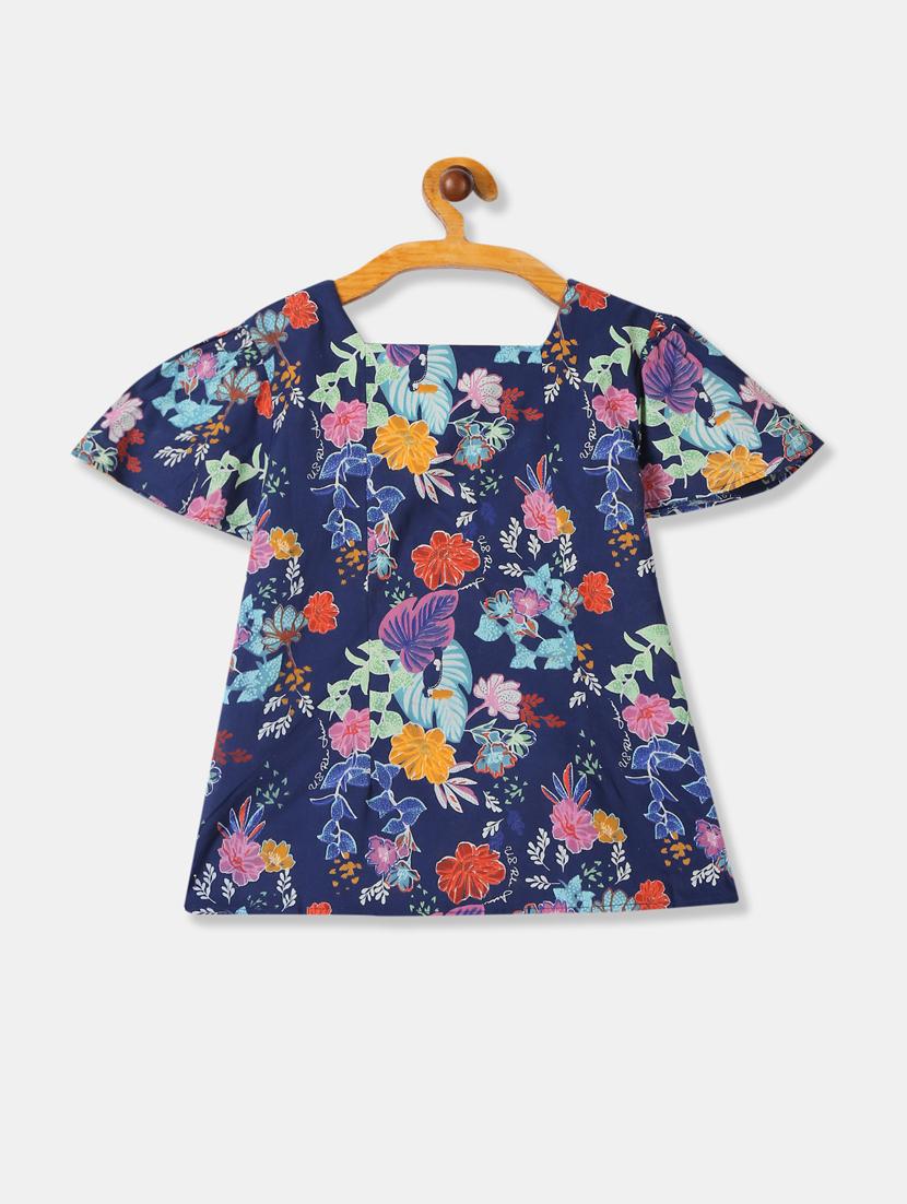 blue cotton floral top - 17686032 - Zoom Image - 2