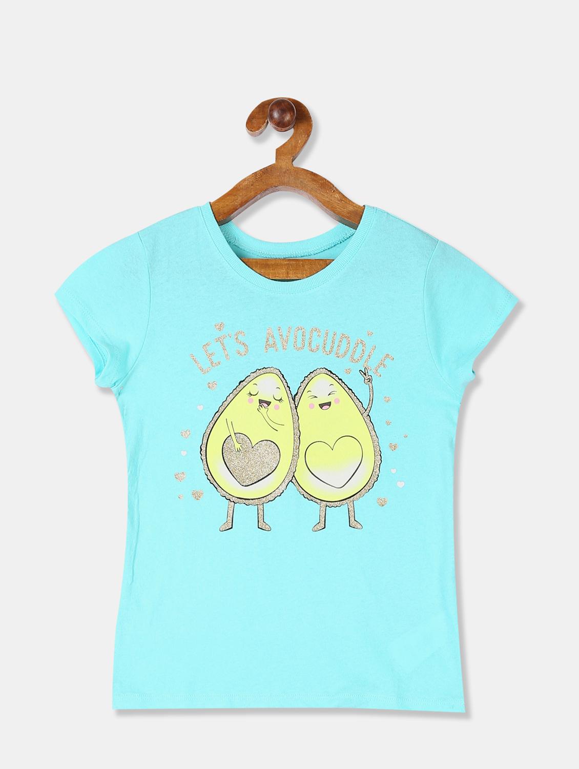 blue cotton graphic tee - 17686284 - Zoom Image - 1