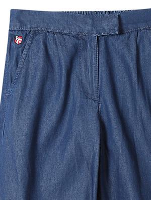 blue cotton casual trouser - 17686589 - Standard Image - 3
