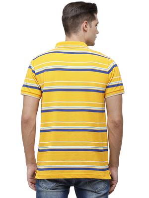 mustard striped polo t-shirt - 17686953 - Standard Image - 3