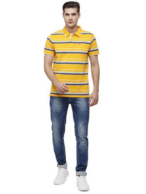 mustard striped polo t-shirt - 17686953 - Standard Image - 4