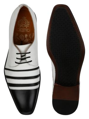 white leather laceup derbies - 17686961 - Standard Image - 4