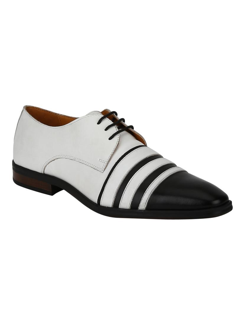 white leather laceup derbies - 17686961 - Zoom Image - 1