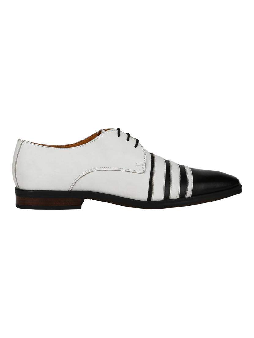 white leather laceup derbies - 17686961 - Zoom Image - 2
