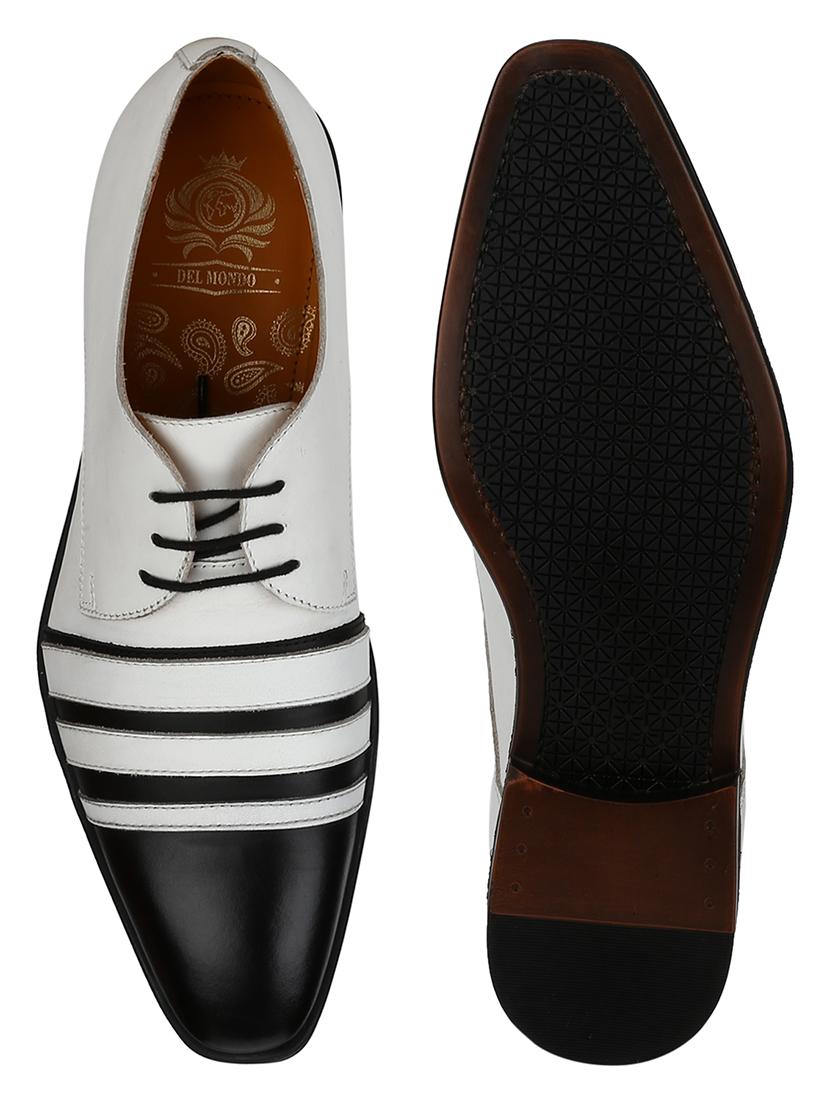 white leather laceup derbies - 17686961 - Zoom Image - 4
