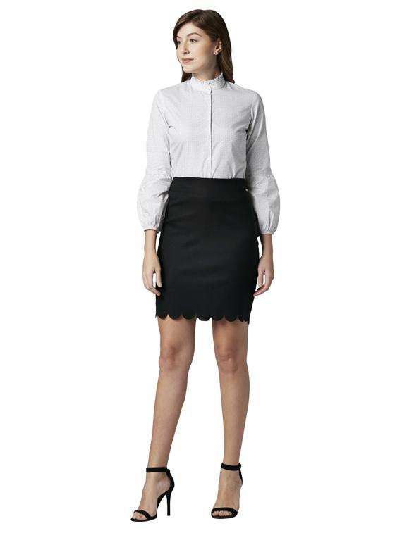 scallop hem bodycon skirt - 17686966 - Zoom Image - 4